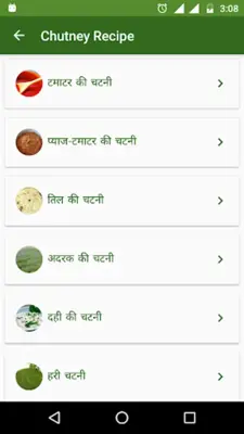 Chutney Recipes in Hindi android App screenshot 5